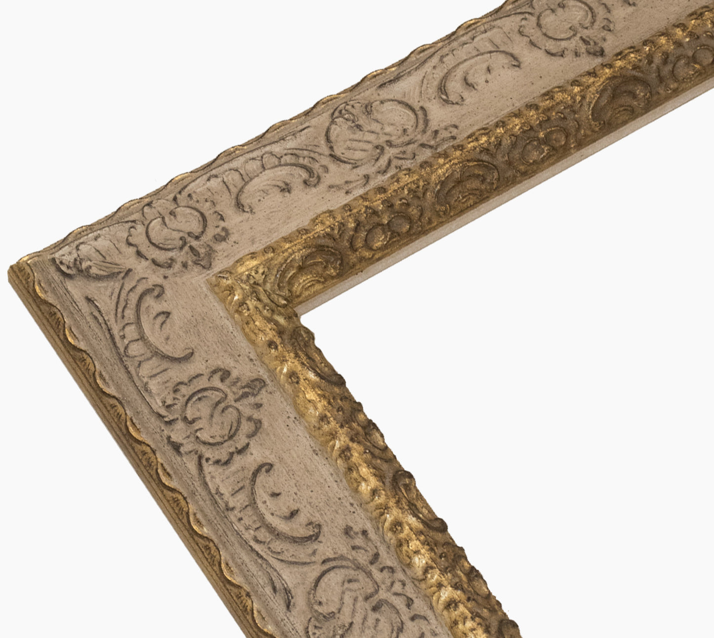 Cadre en bois d'or gorge gris tourterelle 634.3004