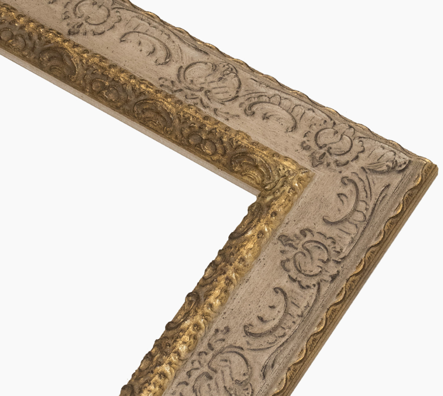 Cadre en bois d'or gorge gris tourterelle 634.3004