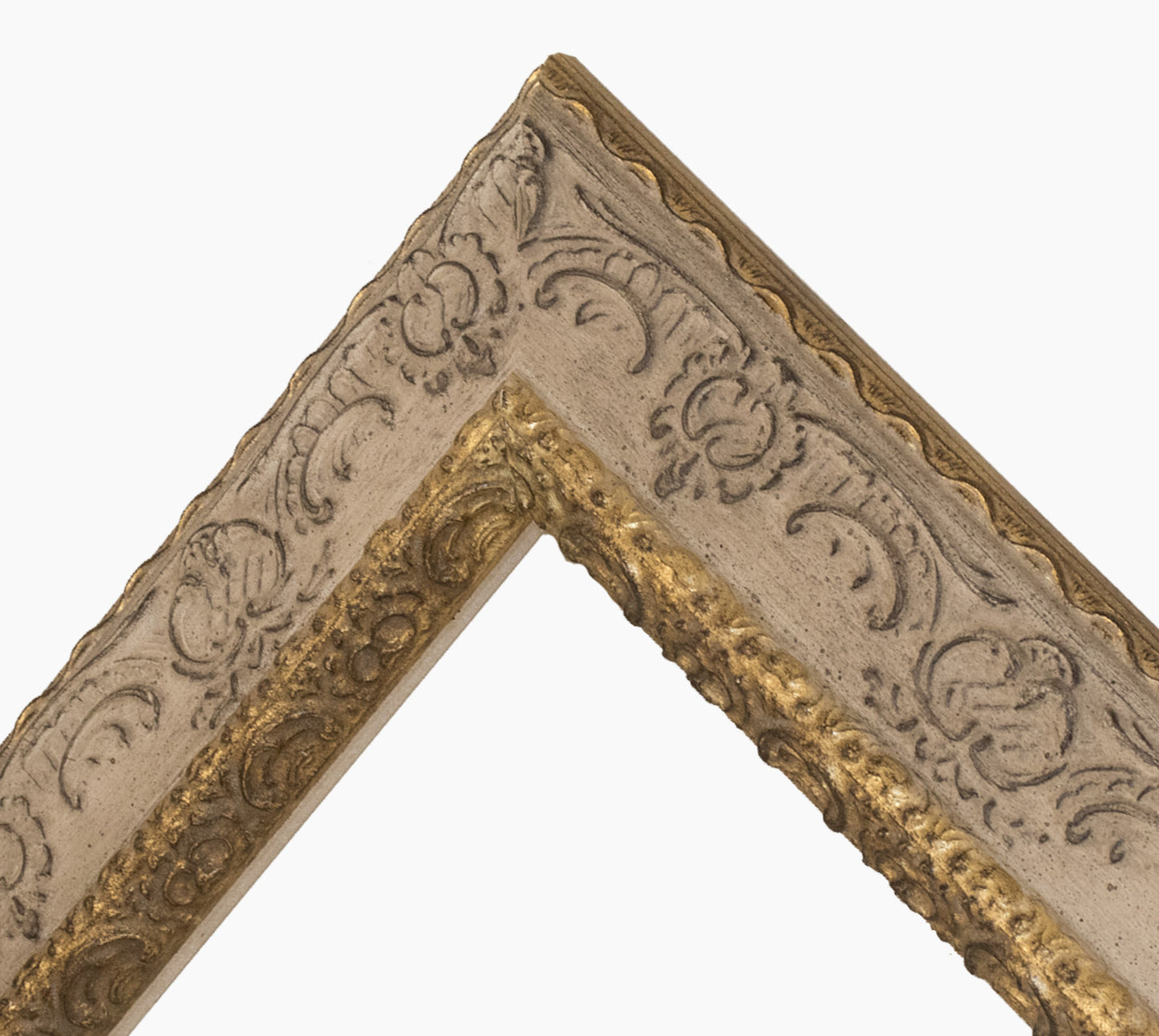 Cadre en bois d'or gorge gris tourterelle 634.3004