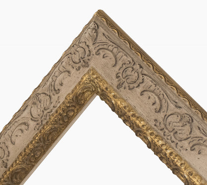 Cadre en bois d'or gorge gris tourterelle 634.3004