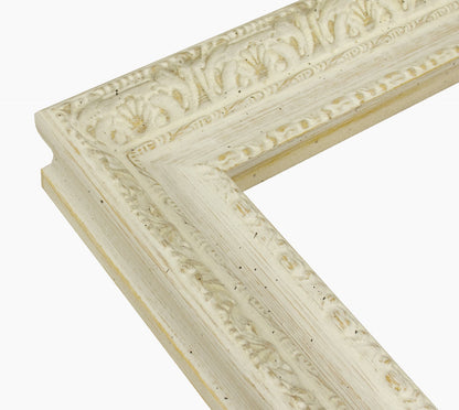643.915 cadre en bois blanc fond ocre mesure de profil 65x55 mm Lombarda cornici S.n.c.