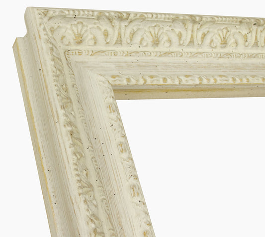 643.915 cadre en bois blanc fond ocre mesure de profil 65x55 mm Lombarda cornici S.n.c.