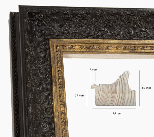 Picture frame baroque black and gold 731.601