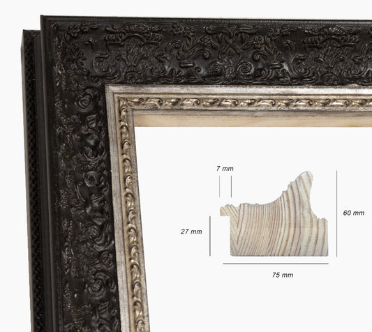 Picture frame baroque black and silver 731.602