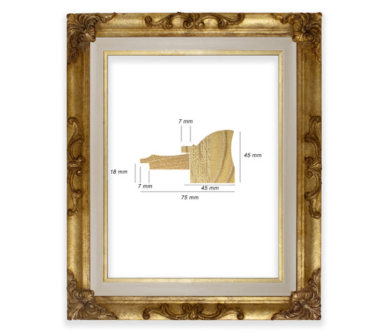 Cadre baroque a la feuille d'or COR227010135