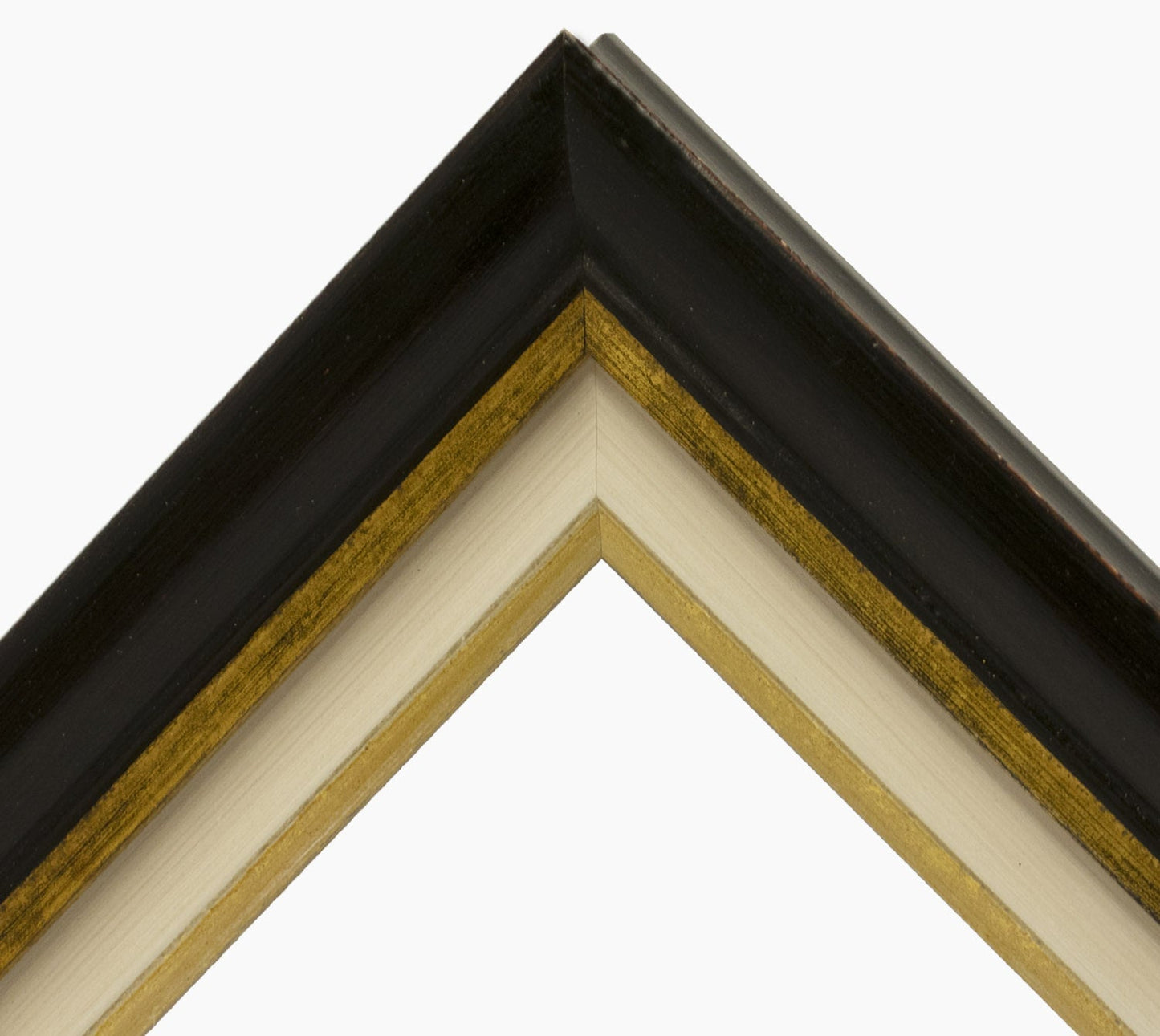 CP3.227.601 cadre en bois noire à cire avec fil d'or avec passe-partout 3,5 fil d'or Lombarda cornici S.n.c.