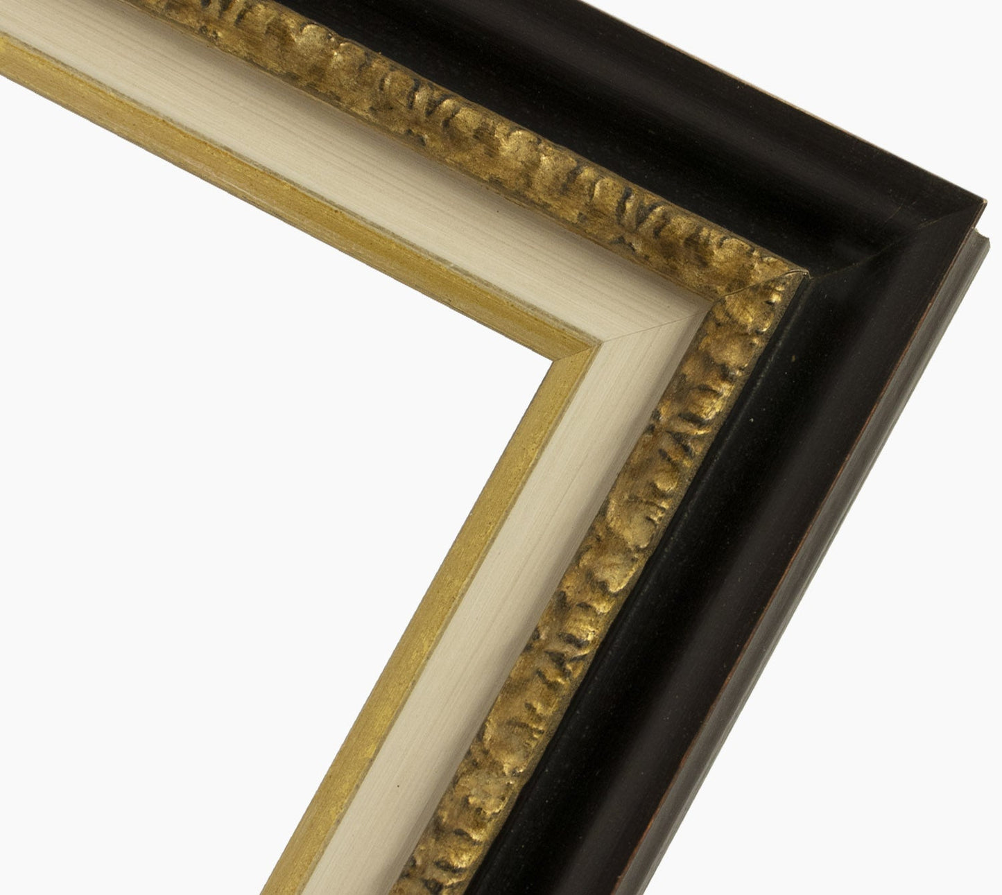 CP3.230.601 cadre en bois noire à cire avec fil d'or avec passe-partout 3,5 fil d'or Lombarda cornici S.n.c.