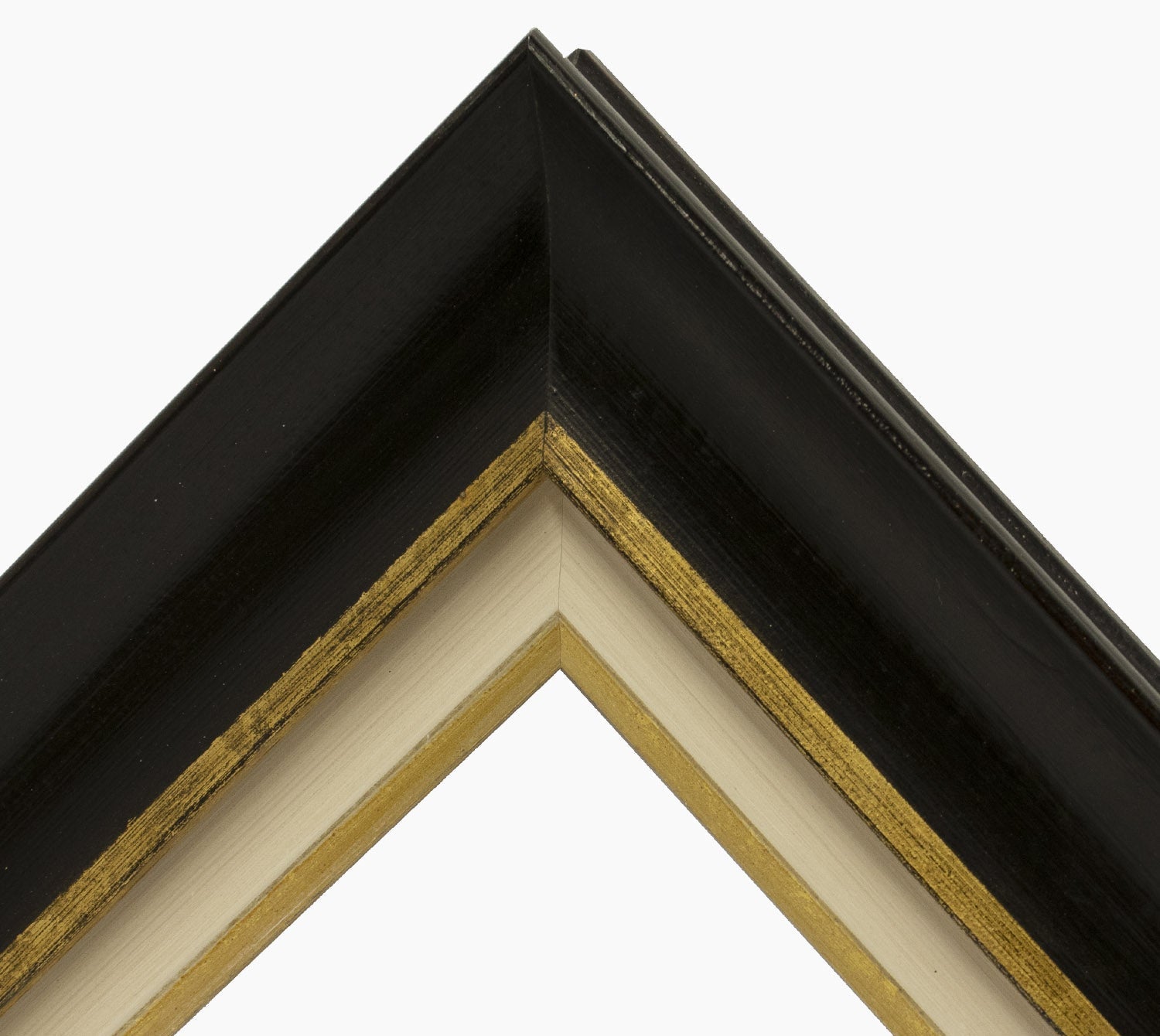 CP3.444.601 cadre en bois noire à cire avec fil d'or avec passe-partout 3,5 fil d'or Lombarda cornici S.n.c.