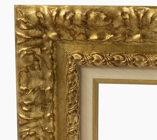 CP3.4980.010 cadre en bois avec passe-partout 3,5 fil d'or Lombarda cornici S.n.c.