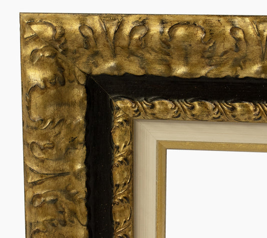 CP3.4980.8601 cadre en bois avec passe-partout 3,5 fil d'or Lombarda cornici S.n.c.