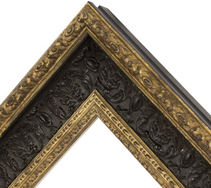Cadre baroque en bois noir avec fil d'or 6301.601