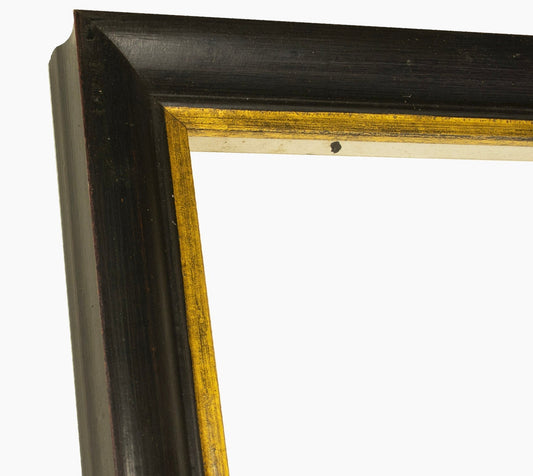 227.601 cadre en bois noire à cire avec fil d'or mesure de profil 45x45 mm Lombarda cornici S.n.c.